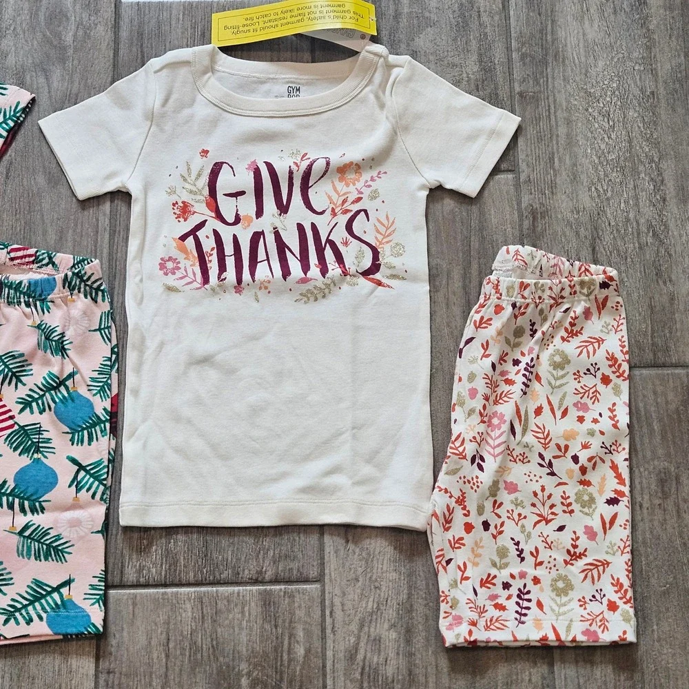 Gymboree Pajama Set Lot of 2 Size 5 NEW Thanksgiving Christmas PJs Holiday Fall